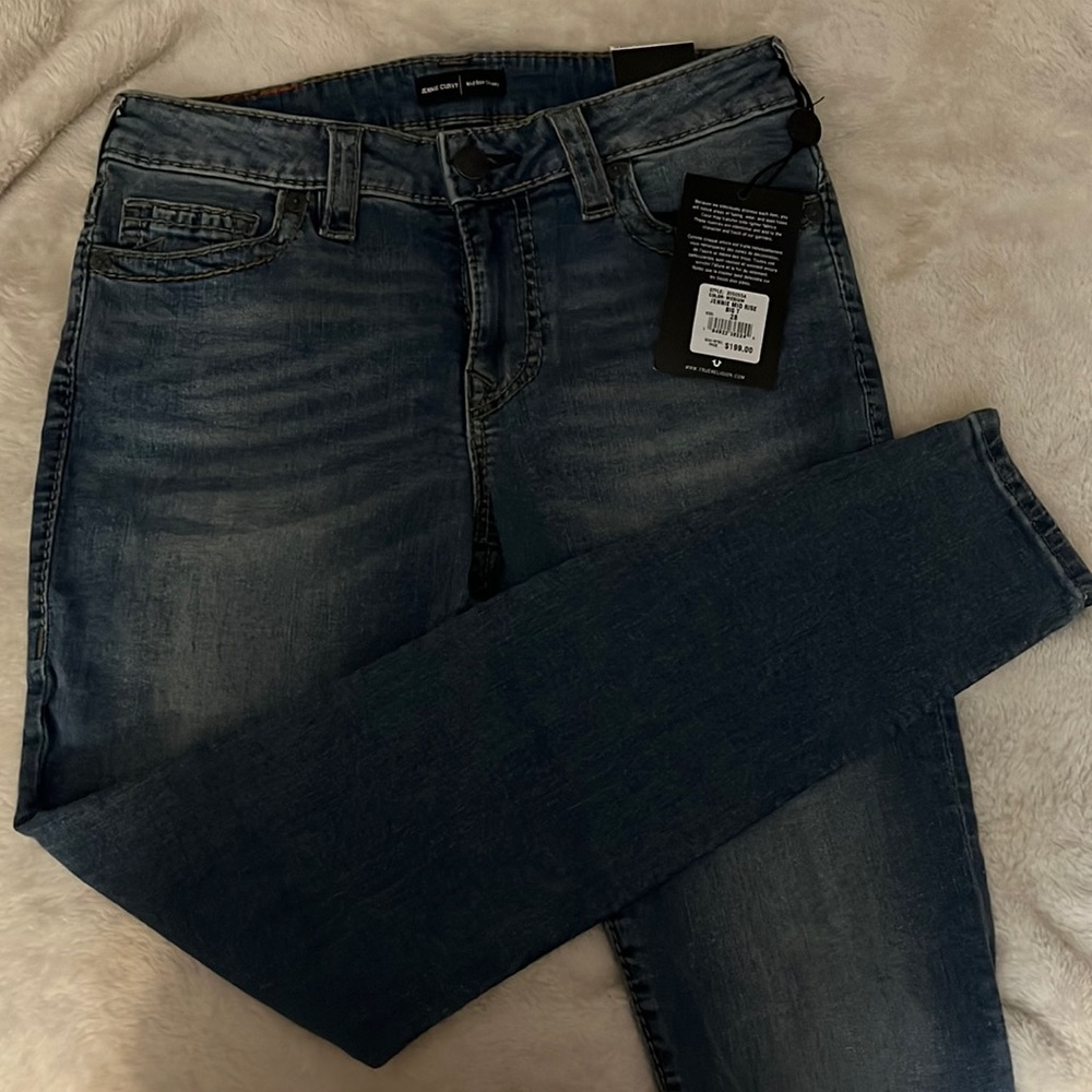 New with tags True Religion High Rise Medium Wash Skinny Jeans
